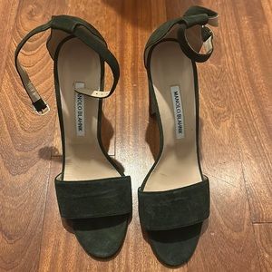 Manolo Blahnik Olive green suede heels